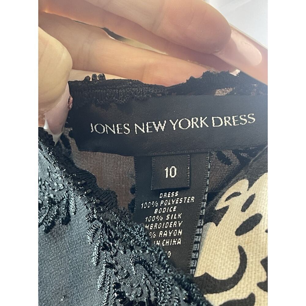 Jones New York Maxi Black Sequence Sleeveless Wedding Evening Maxi Dress Size 10 - Picture 6 of 7
